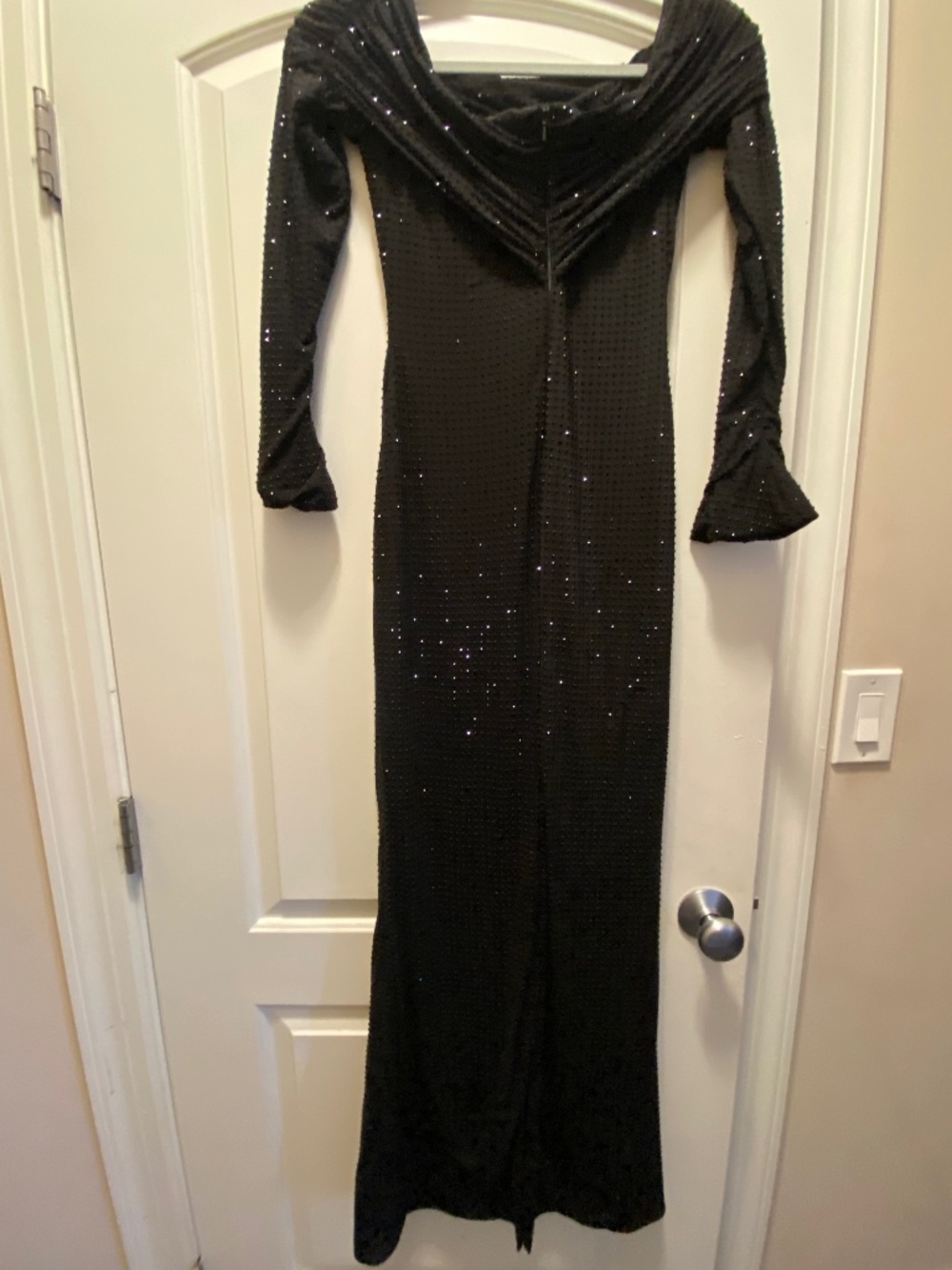 Long black beaded dress